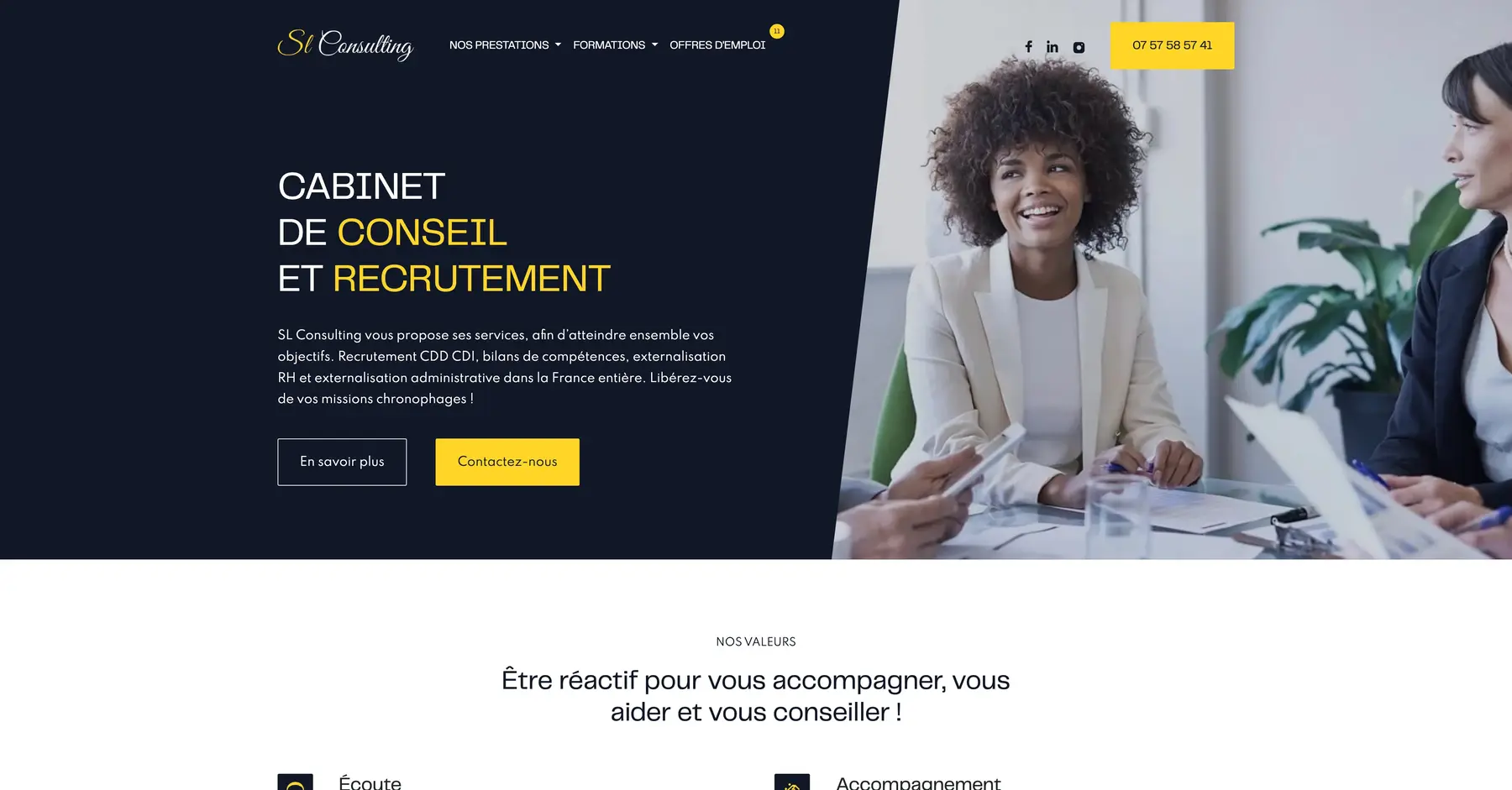 Présentation d'un site réalisé pour un client
